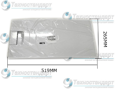 Дверца в сборе с уплотнителем морозильной камеры Ariston-Indesit-Stinol (крышка НТО), 266x519 мм, код 859990